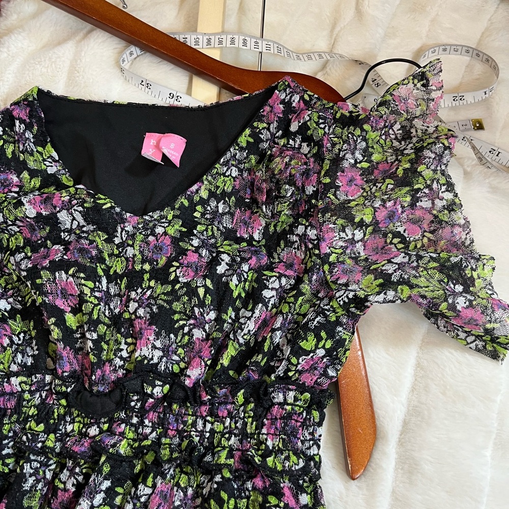 Hype Girls 8 Dark Floral Black Witchy Undead Zombie Costume Dress Spring Fall